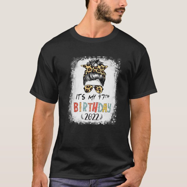 Camiseta É a minha 47ª garota leopardo do aniversário, Mess (Frente)