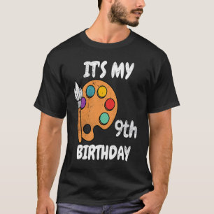 Camiseta É a minha 9ª pintura de aniversário de 9 anos mulh
