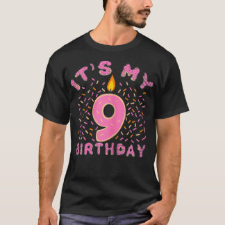 Camiseta É A Minha 9ª Rosquinha De Aniversário De 9 Anos