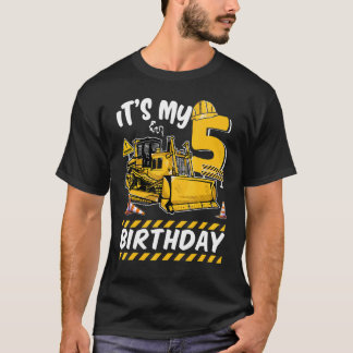Camiseta É a minha construção de cinco crianças de escavado