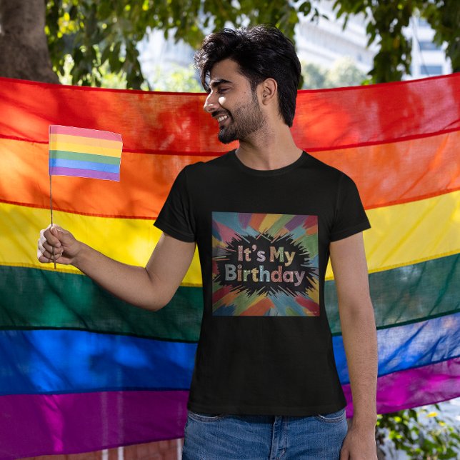 Camiseta É a minha explosão colorida de aniversário (Criador carregado)