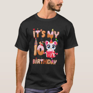 Camiseta É A Minha Gata De Aniversário De 10H Aniversário D