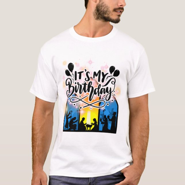 Camiseta É a minha natalidade Jesus Natividade (Frente)