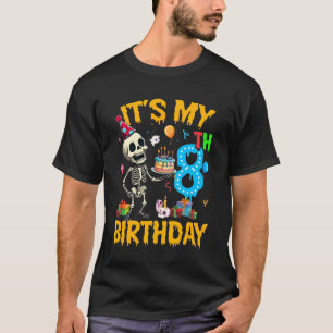 Camiseta É a minha oitava Festa de aniversário de Halloween
