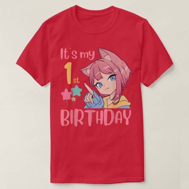 Camiseta É a minha primeiro aniversario de anime de anivers (Frente do Design)