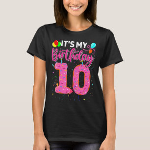 Camiseta É a minha Rosquinha de aniversário de 10 anos Garo