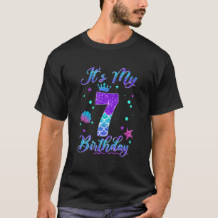 Camiseta É a minha Sereia 7 de Aniversário de 7 Anos