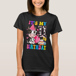 Camiseta É a minha vaca leiteira 11 de aniversário Meninas 