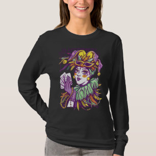 Camiseta É A Mulher Mardi Gras Jester Hat Parade Miçangas M