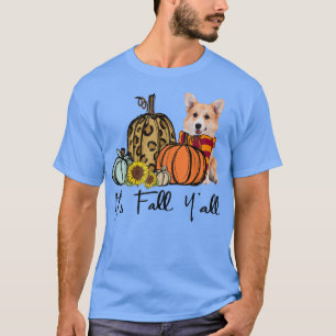 Camiseta É a Queda de todos Corgi Leopard Pumpkin Girassol