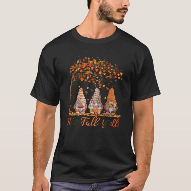 Camiseta É a queda de todos os gnomos lindos Pumpkin Autumn (Frente)