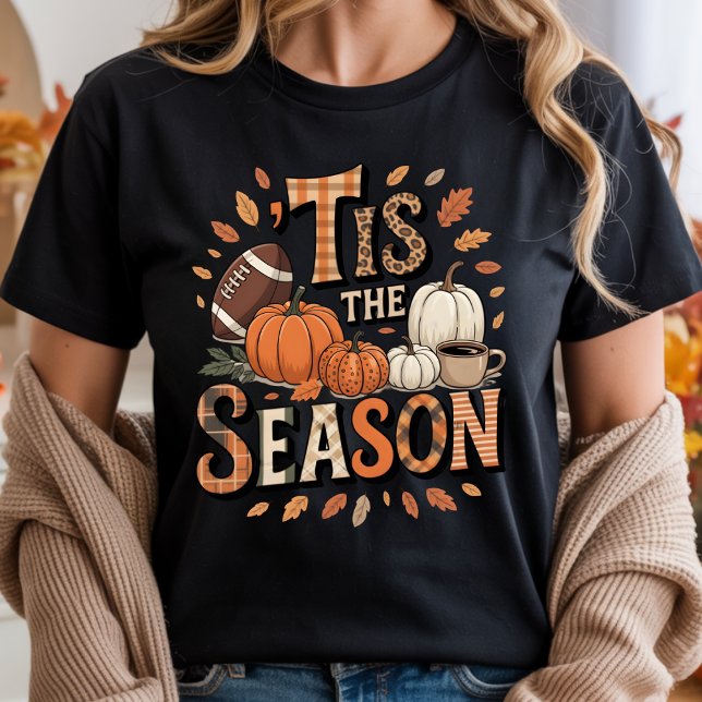 Camiseta ’É A SEASON Vintage Pumpkins e Futebol (Criador carregado)