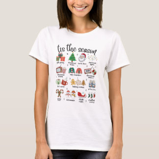Camiseta É a Temporada de Natal Favoritos Retrô
