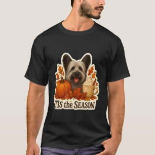 Camiseta É a Temporada Skye Terrier Cão Outono Outono Abóbo