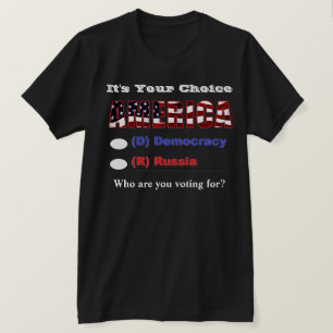 Camiseta É a tua AMÉRICA. Em Quem Você Está Votando?