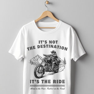 Camiseta É a Viagem Crânio de Motociclista Vintage
