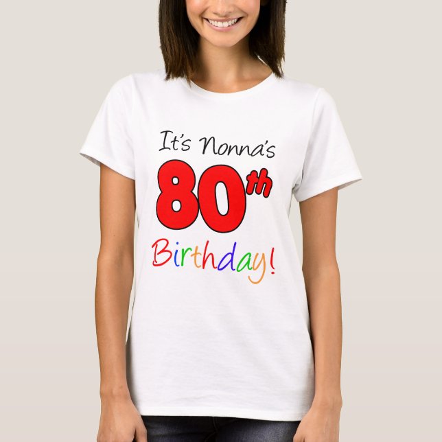 Camiseta É adulto do aniversário do 80 de Nonna (Frente)