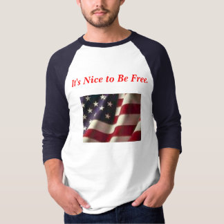 Camiseta É agradável estar livre. Bandeira americana