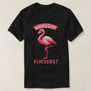 Camiseta E aí, bando de flamingos engraçados de verão
