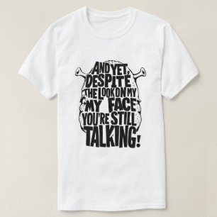 CAMISETA E AINDA ASSIM, APESAR DE OLHAR NO MEU ROSTO, VOCÊ 