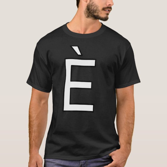Camiseta È Alphabet - letra maiúscula maiúscula maiúscula,  (Frente)