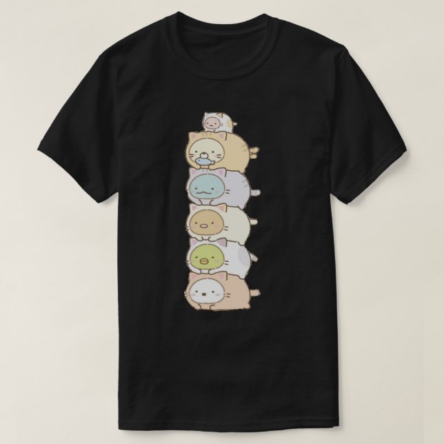 Camiseta E:\AnhgocUpZZ\sumikko caracteres gurashi empilhado (Frente do Design)