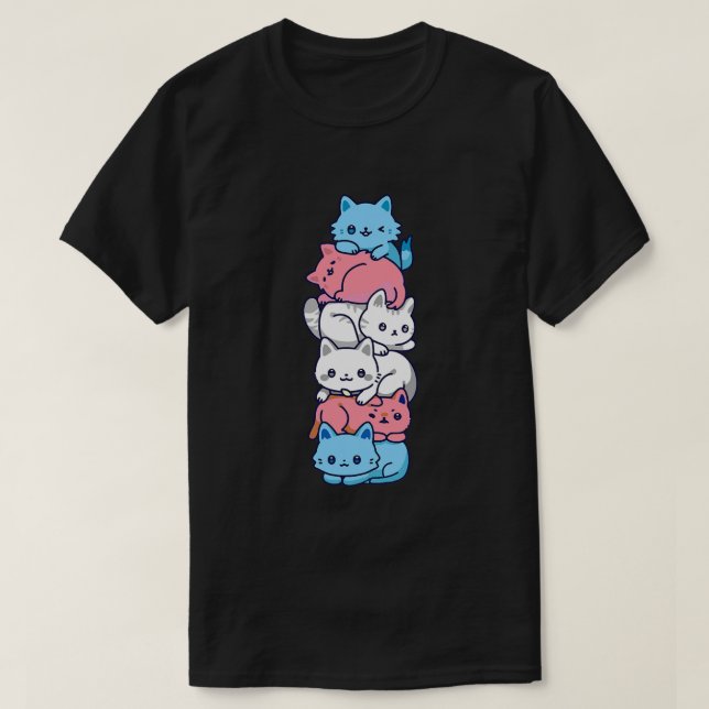 Camiseta E:\AnhgocUpZZ\Transgender Fla Trans de Gato LGBT (Frente do Design)