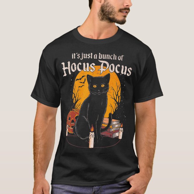 Camiseta É Apenas Um Monte De Gato Negro Dia de as Bruxas e (Frente)