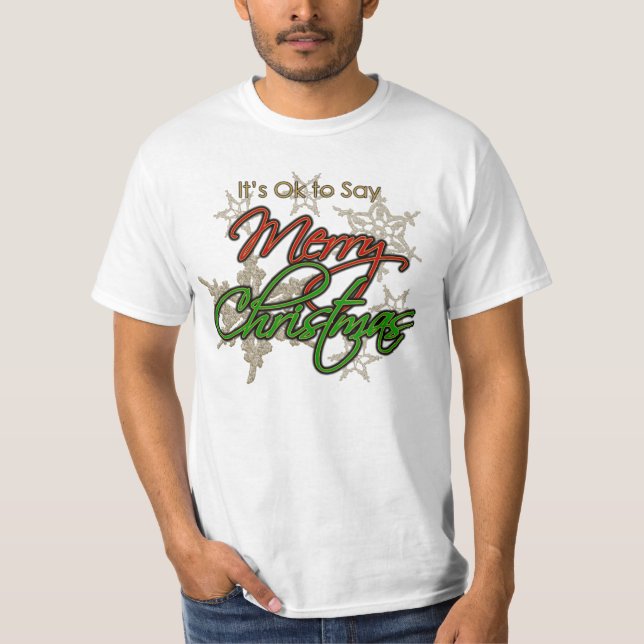 Camiseta É aprovado dizer o t-shirt do Feliz Natal (Frente)