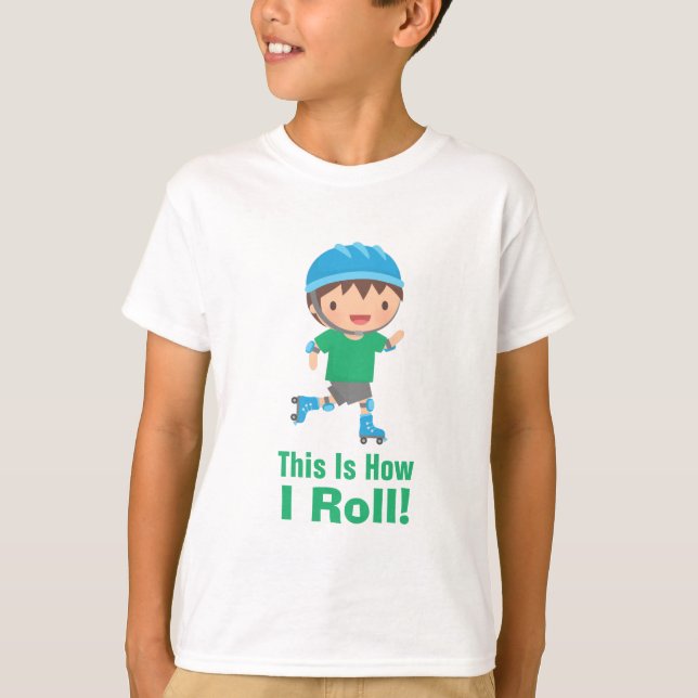 Camiseta É assim que eu ando de patins menino (Frente)