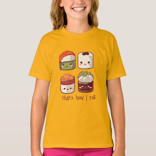 Camiseta É assim que eu faço "Cute Kawaii Sushi" (Frente)