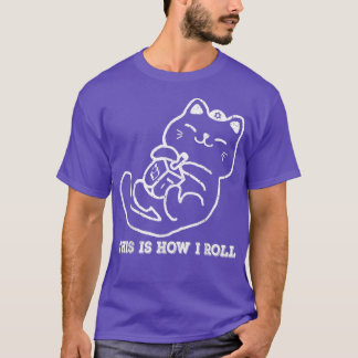 Camiseta É Assim Que Eu Rolo O Jogo Dreidel Engraçado Gato 