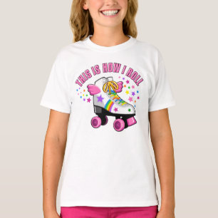 Camiseta É assim que eu rolo, Skate Roller, arco-íris, es