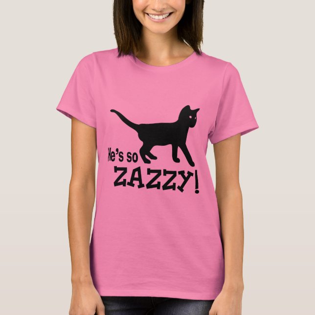 Camiseta É assim Zazzy - amante do gato (Frente)