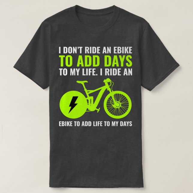 Camiseta E-Bike Elétrica-Bike E-Cyclist Rider Bic (Frente do Design)