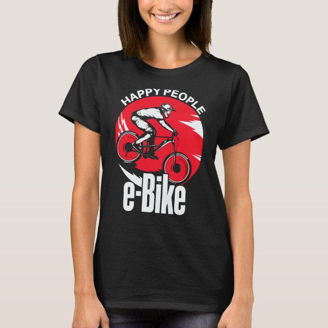 Camiseta E Biker  E Bike Saying I Love E Biking (Frente)