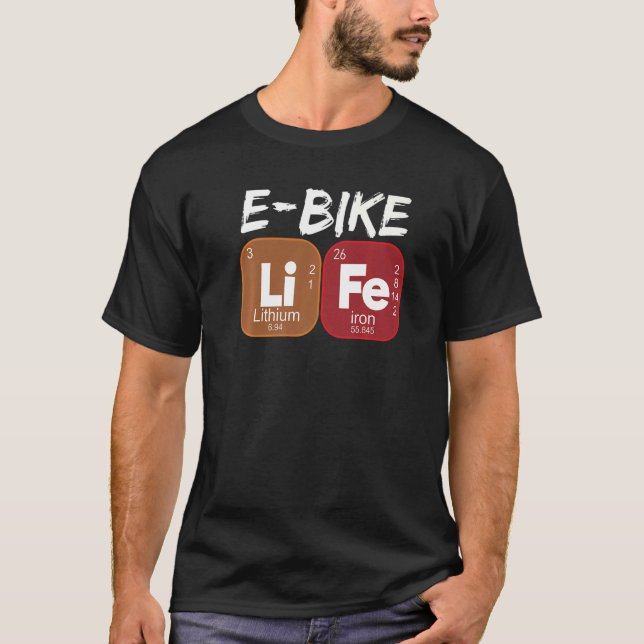 Camiseta E Bikes de energia elétrica com Mesa periódica com (Frente)