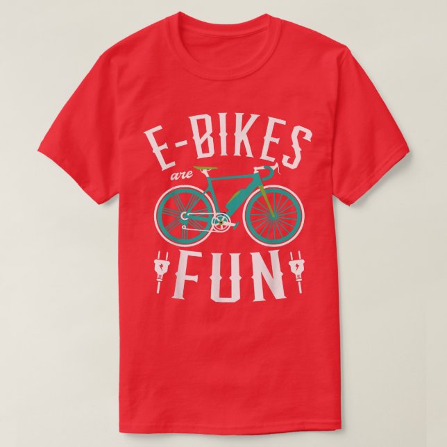 Camiseta E-bikes são divertidas MTB ebike Mountainbiker par (Frente do Design)
