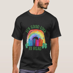 Camiseta É Boa Sorte Ler Dia de São Patrício Professor(a) L