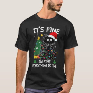 Camiseta É Bom Estou Bem Tudo Está Bem Natal Preto