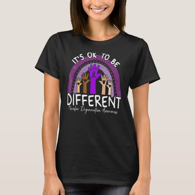 Camiseta É bom ser diferente em termos de degeneração macul (Frente)