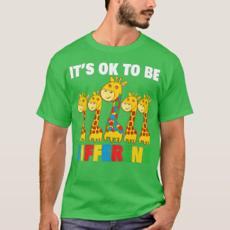 Camiseta É bom ser uma Girafa diferente consciência do auti
