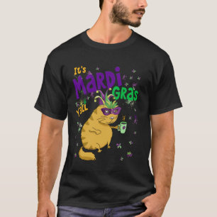 Camiseta É Carnaval Y'All Cat Coffee Carnaval Festa Ma