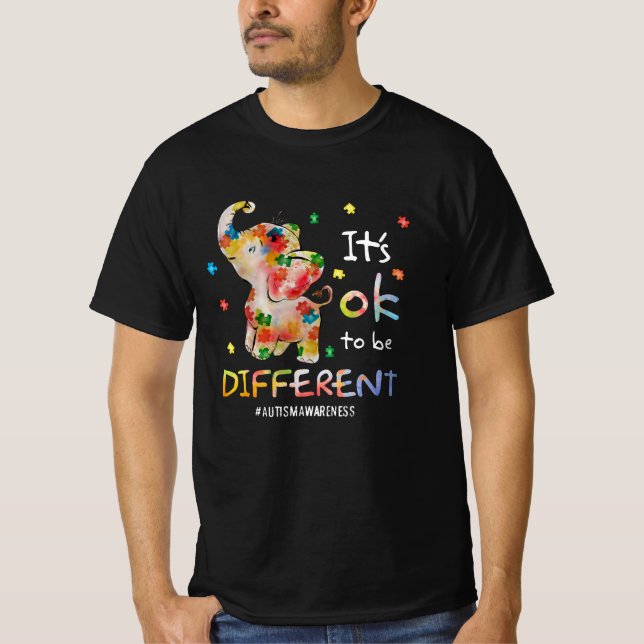 Camiseta É certo ser diferente elefante de consciência do a (Frente)