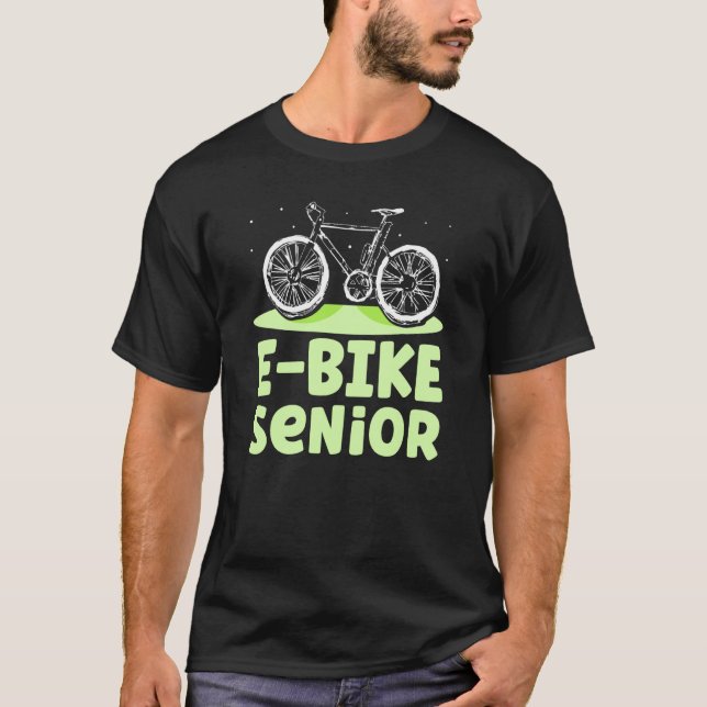 Camiseta E Ciclo Elétrico Biker de Mais velho de bicicleta (Frente)