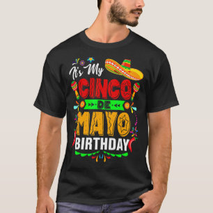 Camiseta É Cinco de Mayo Birthday Cinco de Mayo Fiesta P