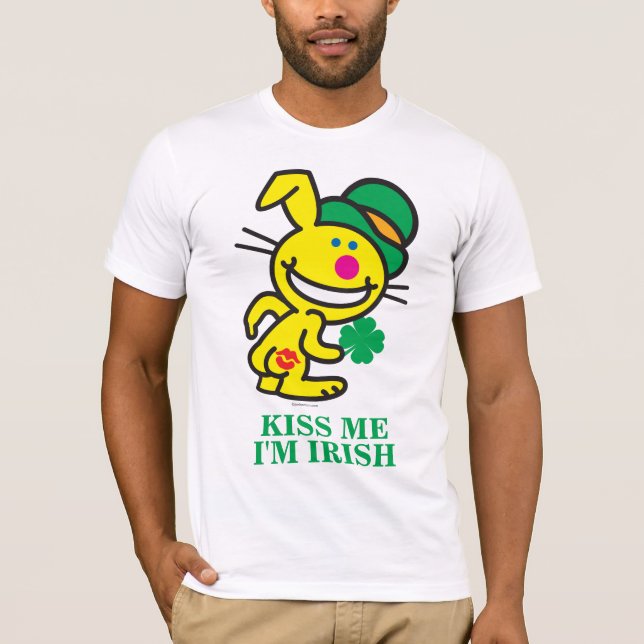 Camiseta É coelho feliz - beije-me que eu sou irlandês (Frente)