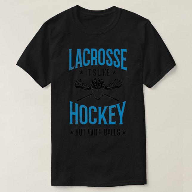 Camiseta É Como Hockey Mas Com Jogador De Lacrosse (Frente do Design)