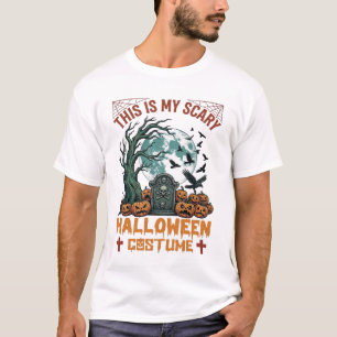Camiseta É Custa de Halloween Assustadora Abóboras Luar