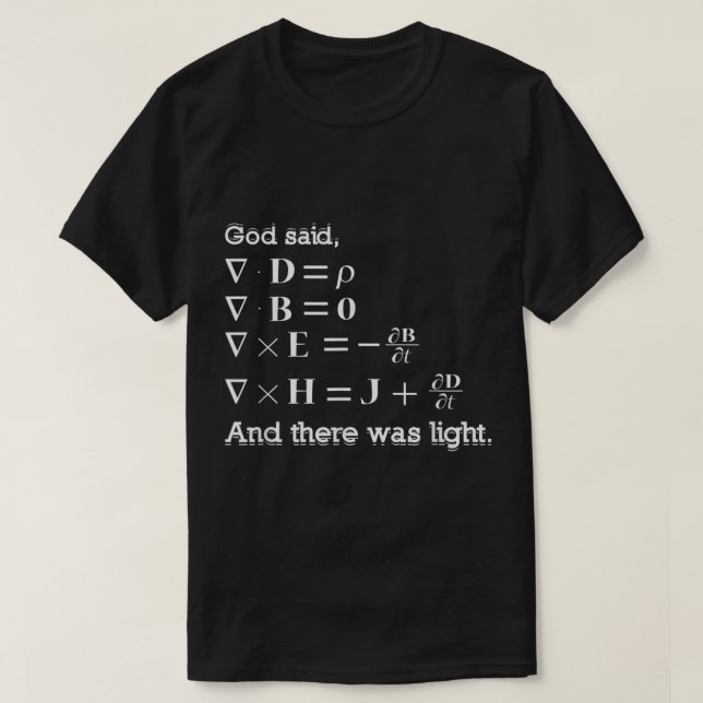 Camiseta E Deus Disse, Que Haveria Presente De Física Da Lu (Frente do Design)
